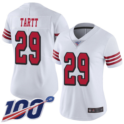 San Francisco 49ers Limited White Women Jaquiski Tartt NFL Jersey 29 100th Season Rush Vapor Untouchable